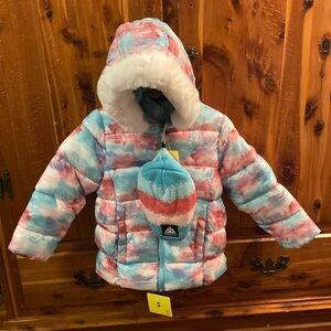 BRAND NEW SNOZU GIRLS COAT WITH HAT SIZE5! NWT! SMOKE FREE HOME!